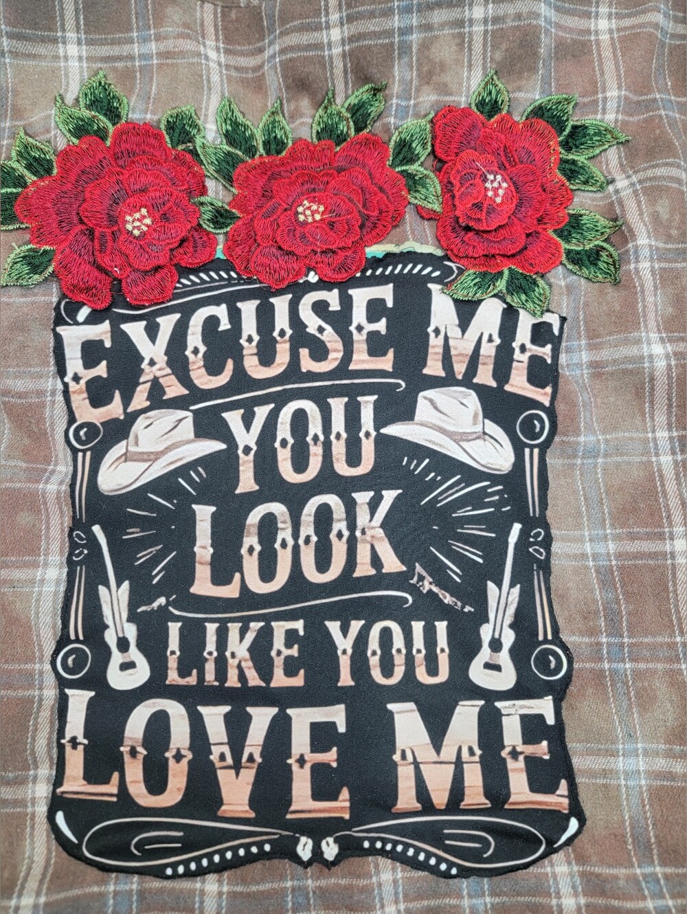 **SOLD****Ella Langley Cowgirl Flannel Shirt Upcycled - Picture 4 of 7